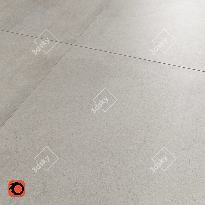 Concrete Shadow Floor Tiles: Textured Grey Finish 3D model image 3