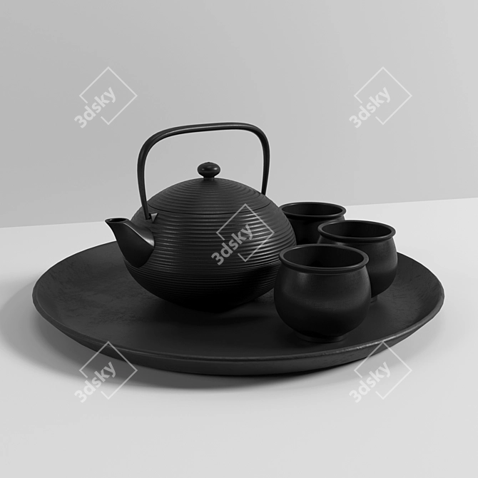 Black Brew-in Teapot 3D model image 1