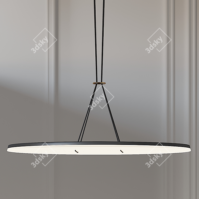 Title: Exclusive Button LED Pendant Light 3D model image 1