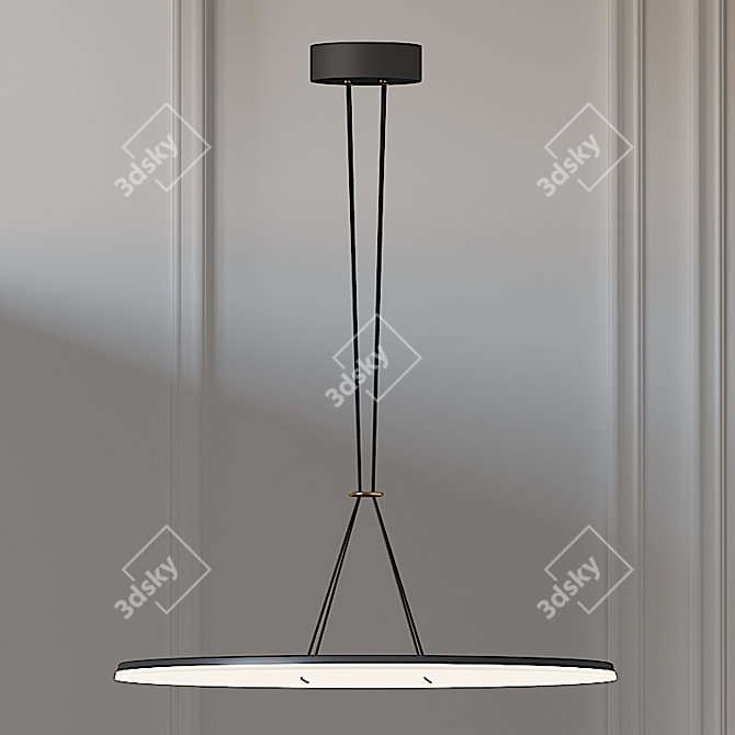 Title: Exclusive Button LED Pendant Light 3D model image 2