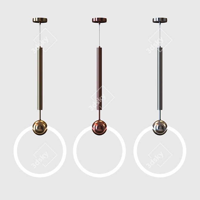 Elegant Acrylic Pendant Lamp 3D model image 1