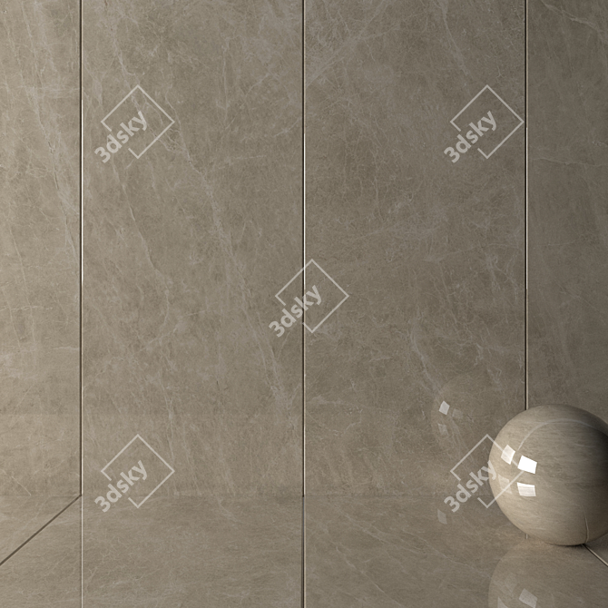 Marble Marvel: Elegant Sable Wall Tiles 3D model image 2