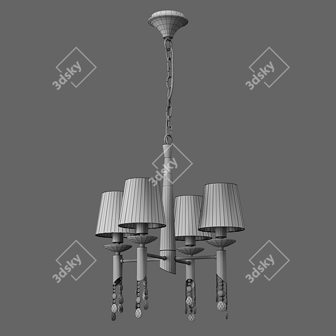Mantra Tiffany Chandelier - Elegant Cream & Bronze 3D model image 2