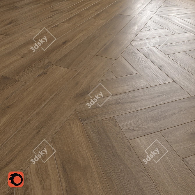 Kronewald Dark Beige Wood Floor Tile 3D model image 1