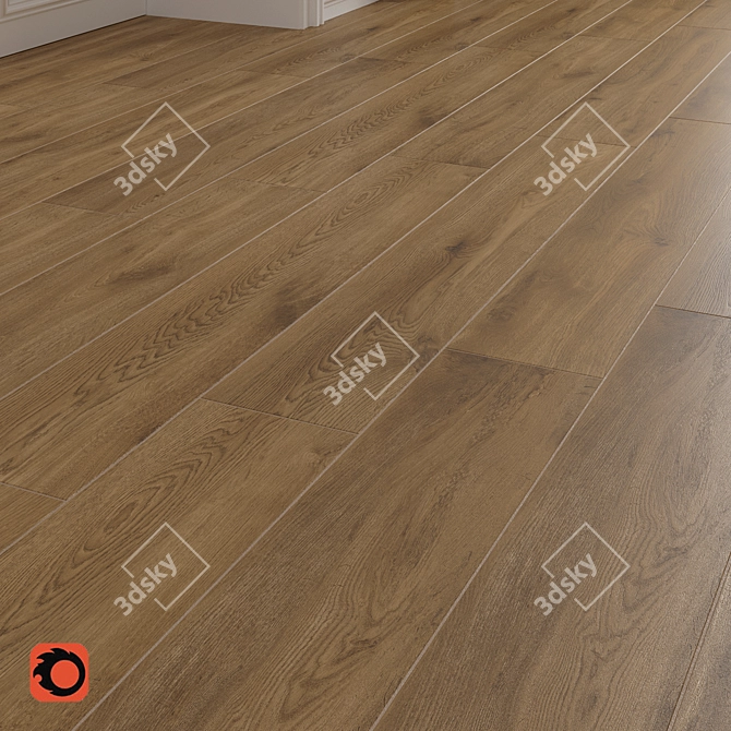 Kronewald Dark Beige Wood Floor Tile 3D model image 2