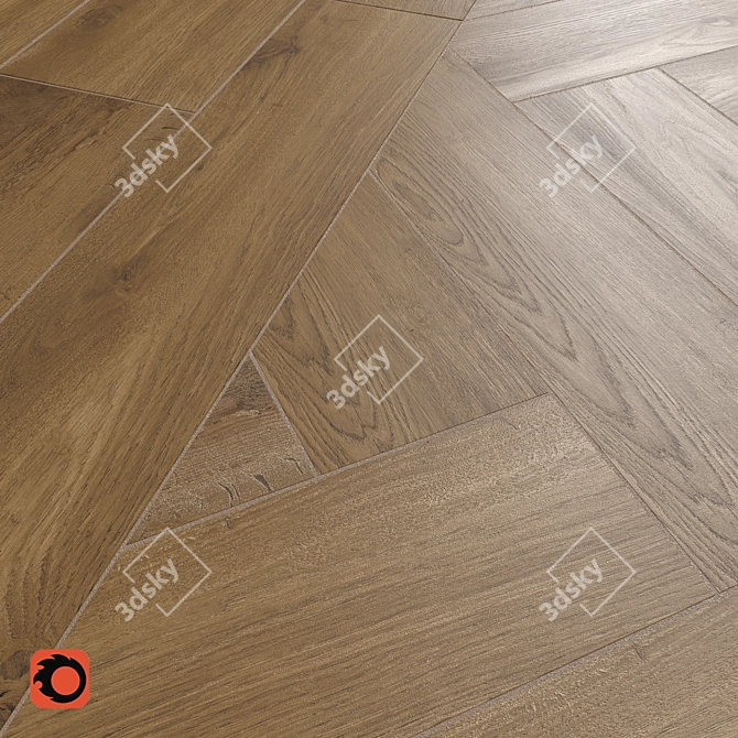 Kronewald Dark Beige Wood Floor Tile 3D model image 3