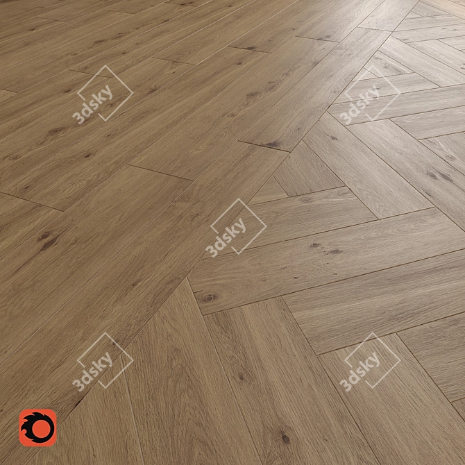 Forestina Dark Beige Wood Tile 3D model image 1