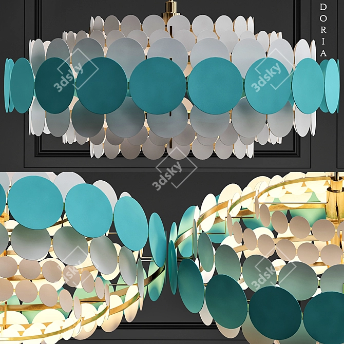 Vintage-inspired Doria Hanging Lamp 3D model image 1