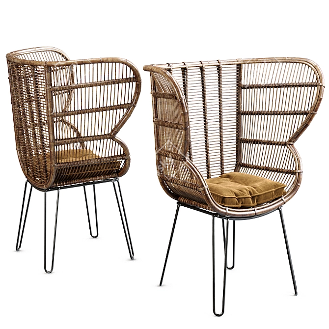 Elegant Luxury Macbeth Armchair 3D model image 1