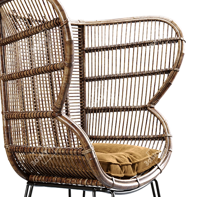 Elegant Luxury Macbeth Armchair 3D model image 2