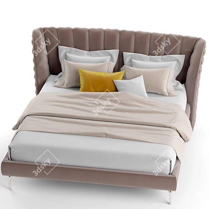 Turkish Lotus Bed: Unsurpassed Elegance 3D model image 2