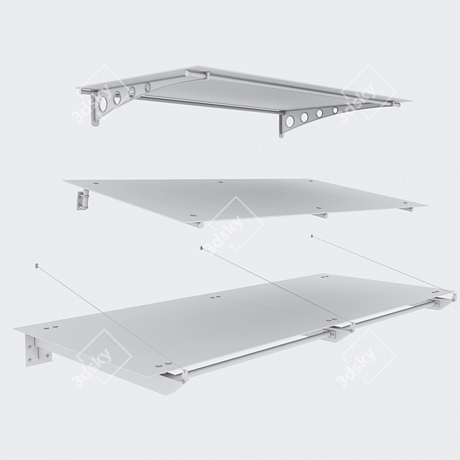 Sleek Glass Canopy: 3D-Ready Design 3D model image 2