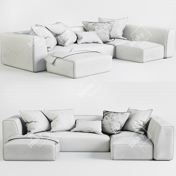 Elegant Daria Sofa: High-Quality, TurboSmooth 3D model image 3