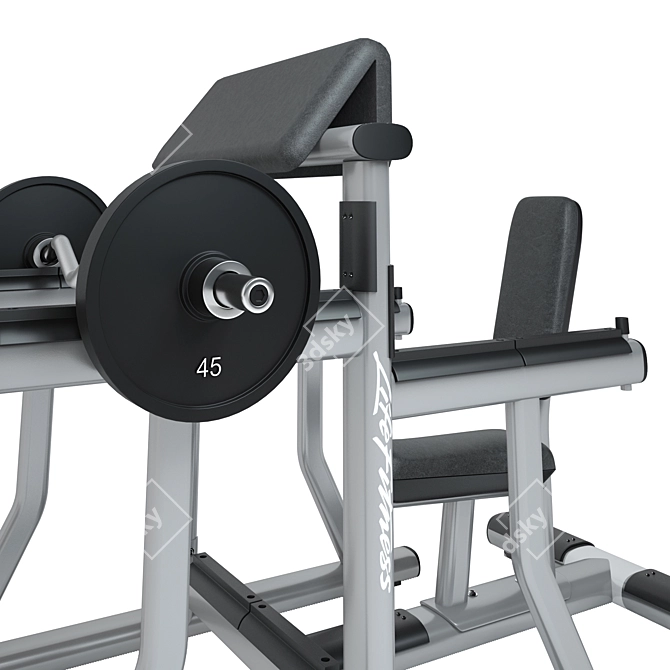 Premium Arm Curl Bench: Life Fitness Signature 3D model image 2