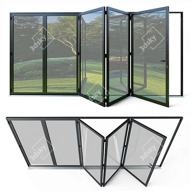 Sleek Bi-Fold Door Solution 3D model image 1