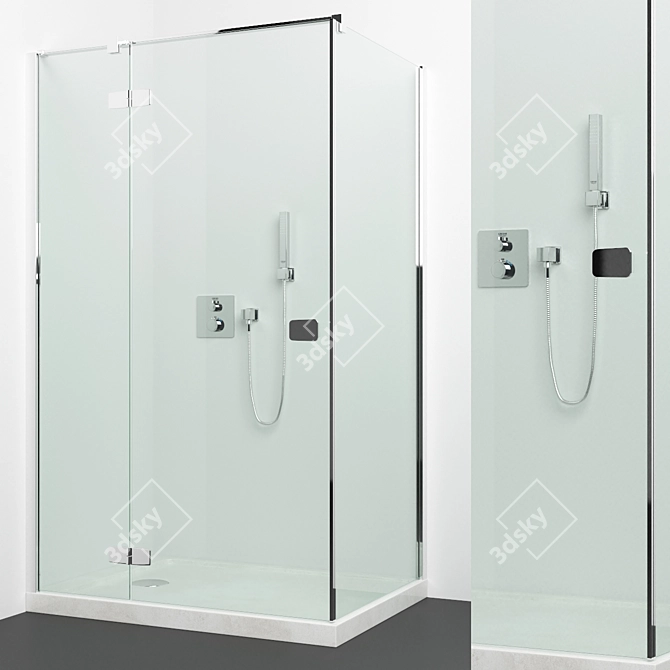 Luxury Shower Set: Radaway Shower Cabins + Grohe Faucets 3D model image 2