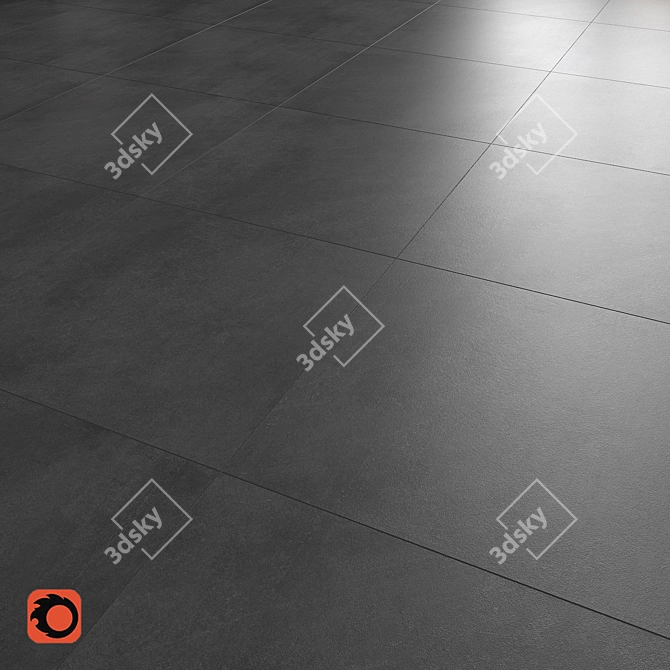 Anthracite Shadow Floor Tiles 3D model image 1