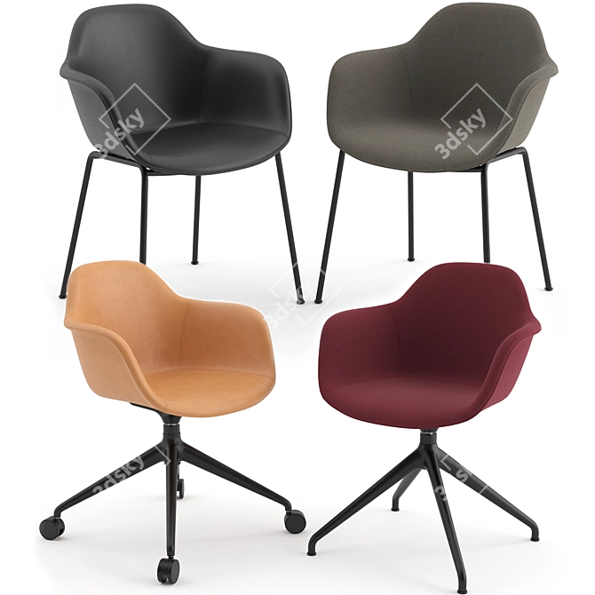 Modern Danish Design Arena Chairs 3D model image 1