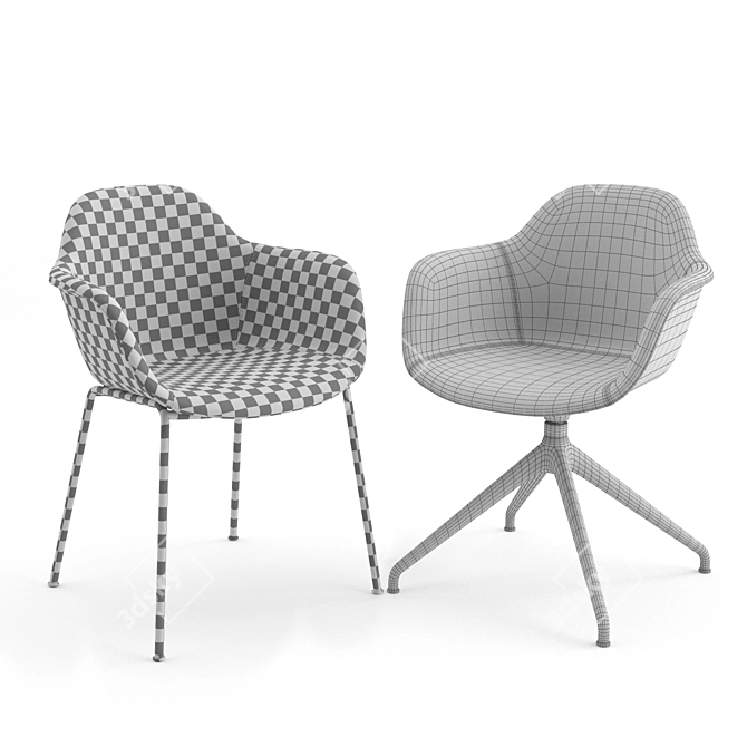 Modern Danish Design Arena Chairs 3D model image 3