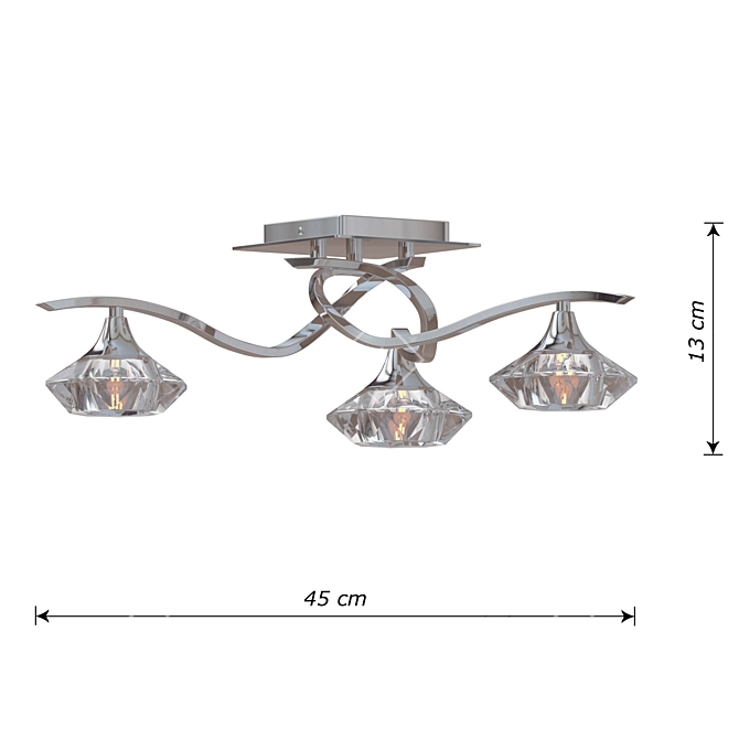 Tesalli III Crystal Chrome Ceiling Chandelier 3D model image 2