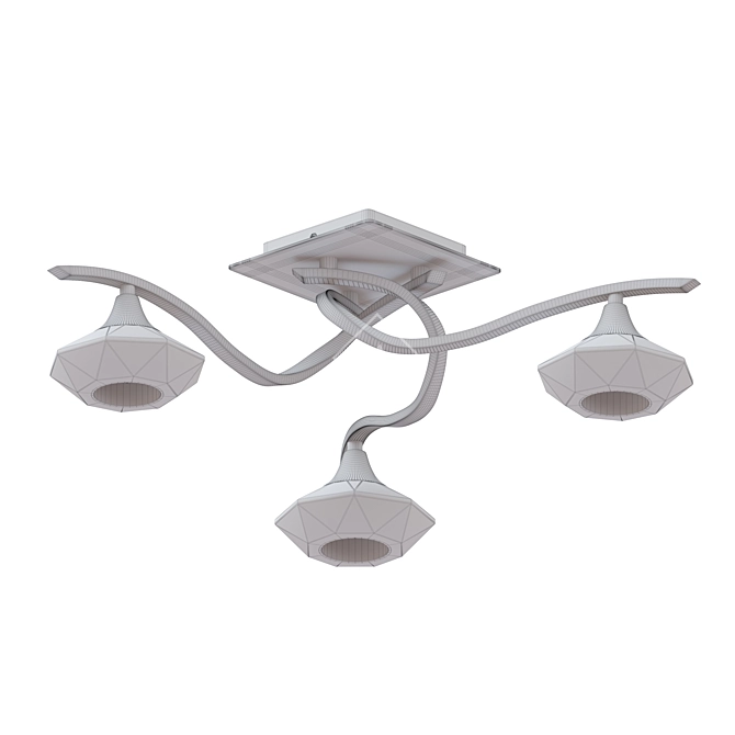 Tesalli III Crystal Chrome Ceiling Chandelier 3D model image 3