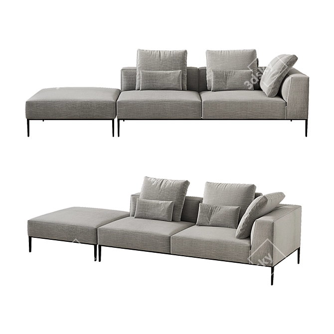 Modern Michel Effe Sofa: High-Quality 3D Model 3D model image 1