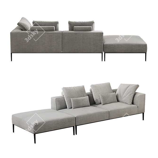 Modern Michel Effe Sofa: High-Quality 3D Model 3D model image 2