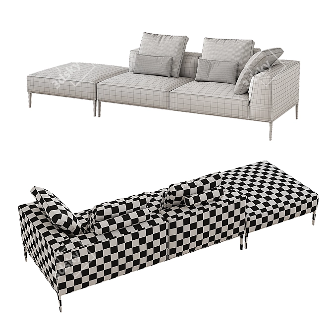 Modern Michel Effe Sofa: High-Quality 3D Model 3D model image 3