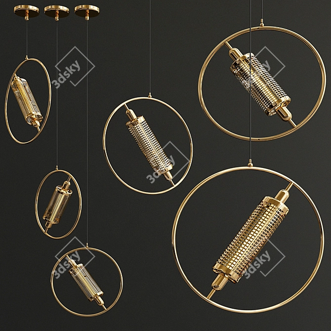 Chiswick Brass Pendant Light 3D model image 1