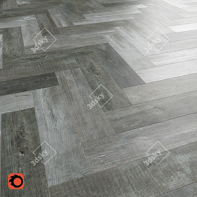 Rona Grey Wood Floor Tile - Enhance Your Space with Elegance 3D model image 1