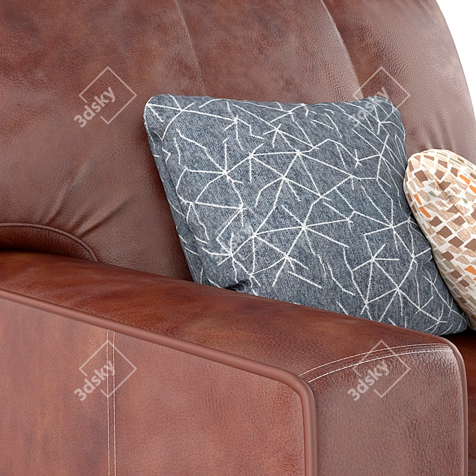 Elegant Leather Chair: Brentwood Square 3D model image 2