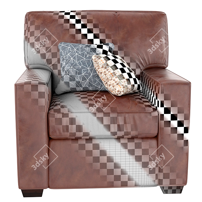 Elegant Leather Chair: Brentwood Square 3D model image 3