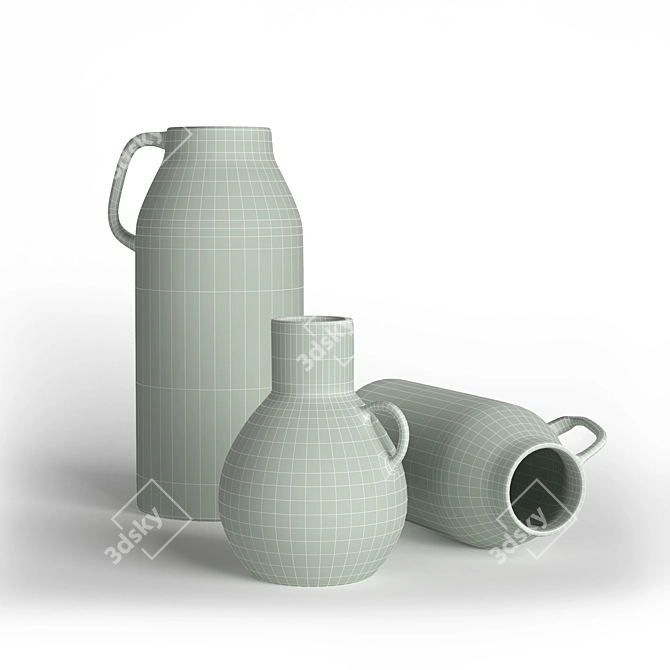 Elegant H&M Stoneware Vase 3D model image 2