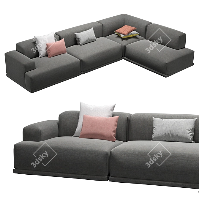 Muuto Connect Modular Sofa: Versatile and Stylish 3D model image 2