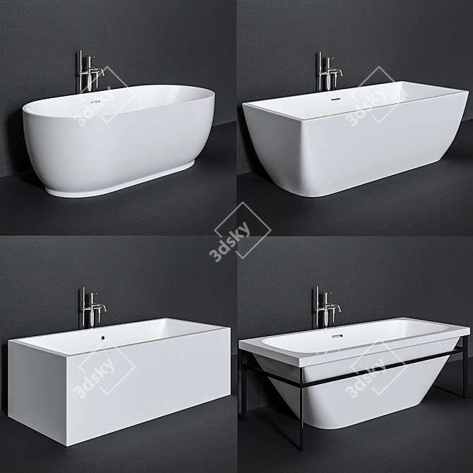 Luxurious Duravit Bath Set 3D model image 2