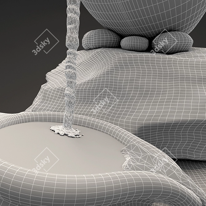 Elegant Fountain Oasis: 115x110x150cm 3D model image 3