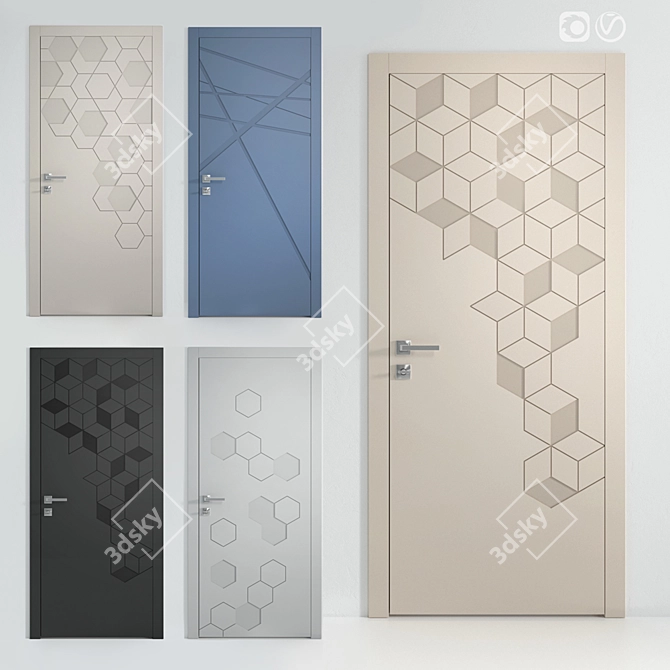 Modern Dorian Colore Door Collection 3D model image 2