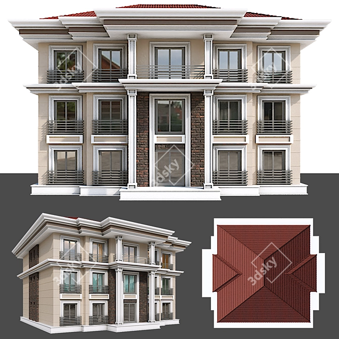 Modern Residence 3D Architecture Model 3D model image 2