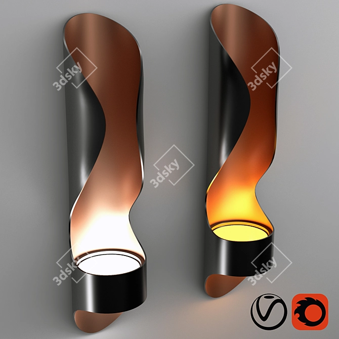 Sleek Wall Sconce: Modern Illumination 3D model image 1