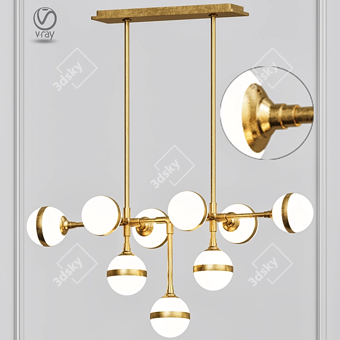 Peggy Guggen Brass Chandelier 3D model image 1