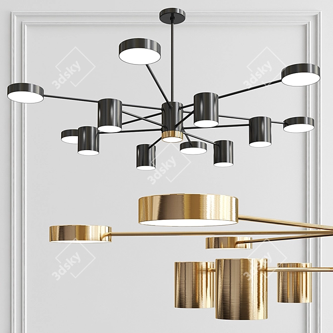 Sputnik Ambient 12-Light Chandelier - Modern and Stylish Illumination 3D model image 3