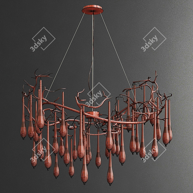 Serip Aqua 8 Lamp Chandelier 3D model image 3