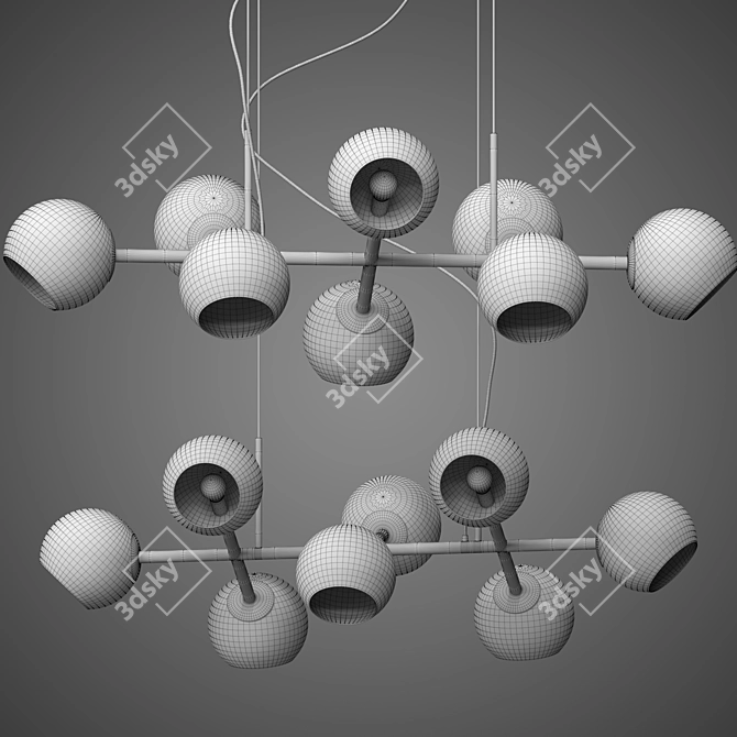 Designer Chandelier Molecule - Elegant and Modern 3D model image 2