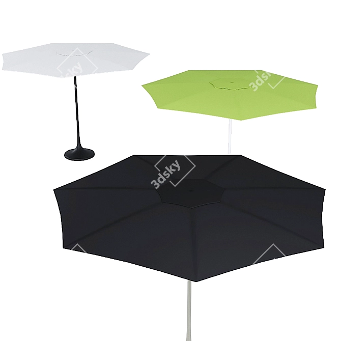 Palma: Stylish Round Garden Umbrella 3D model image 2