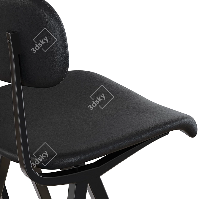 Industrial Leather Bar Stool 3D model image 2