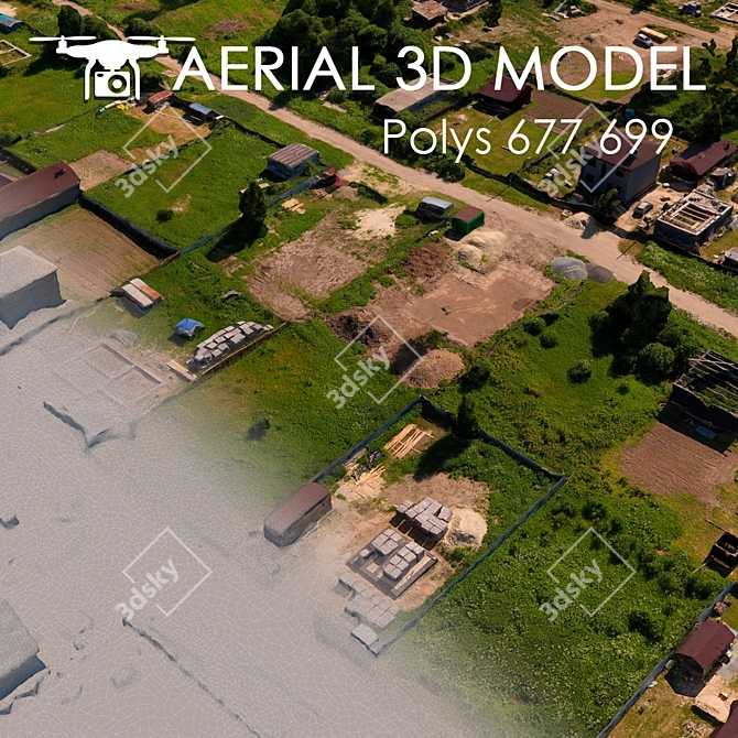 Aerial Scan 3D Terrain Model 3D model image 2