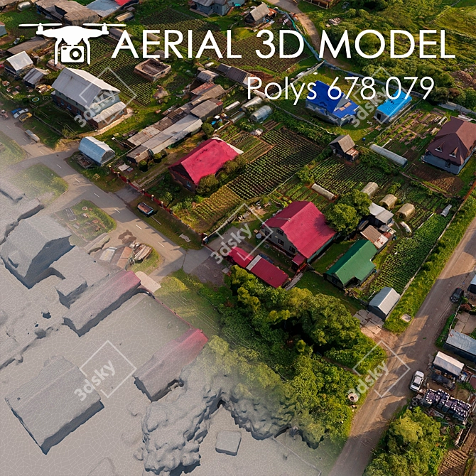 Title: Aerial Scan 14 - High-Resolution Drone Terrain Model 3D model image 2