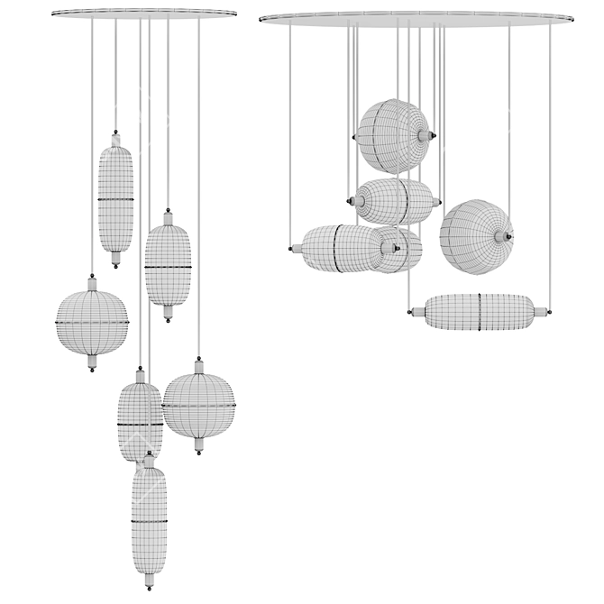 Moirai Crystal Drop Chandelier 3D model image 2