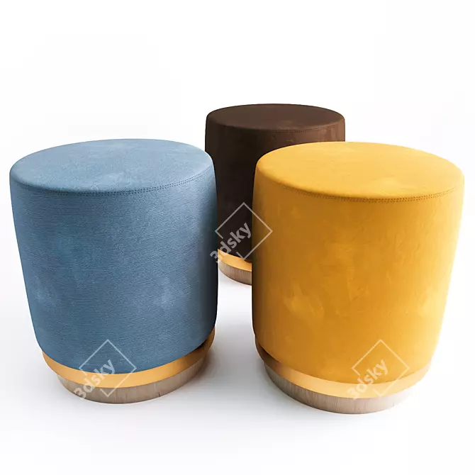 Elegant Red Stool - Modern Design 3D model image 1