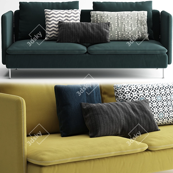 Sleek and Modern Ikea Soderhamn: Stylish Comfort at its Finest 3D model image 1